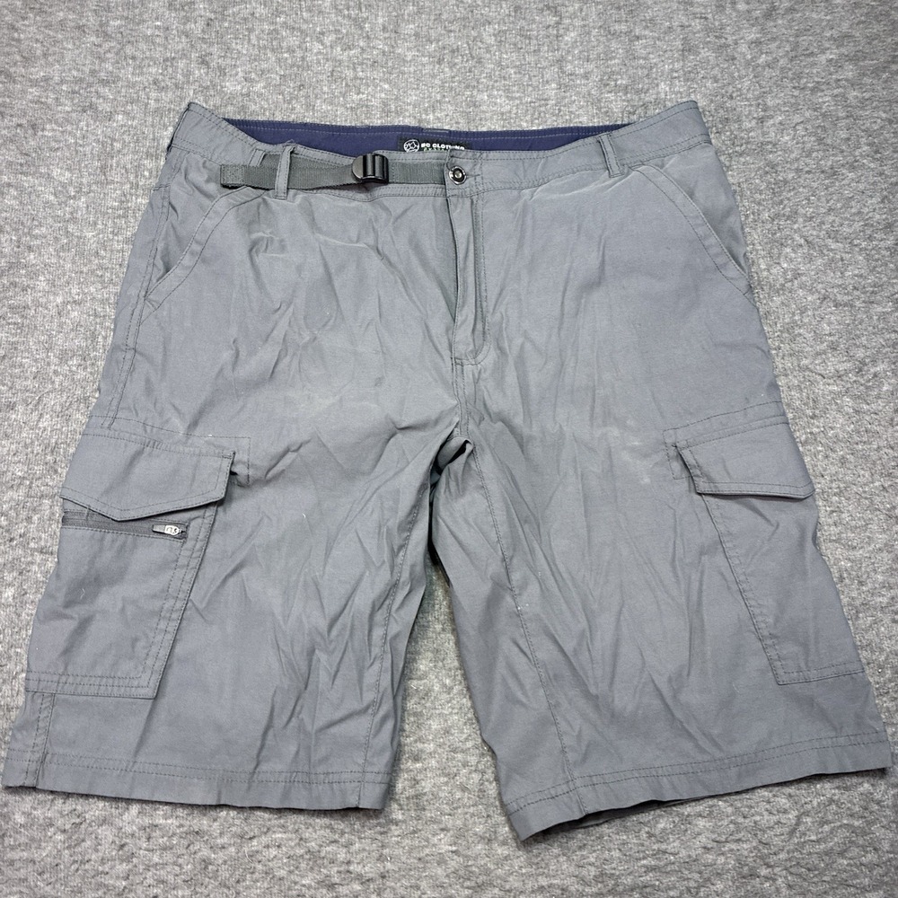 BC Clothing‎ Cargo Shorts Mens 36 Gray Outdoor Hiking Belted Pocket Travel Hike